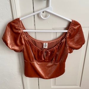 Brand new Pacsun velvet going out top. Burnt orange.